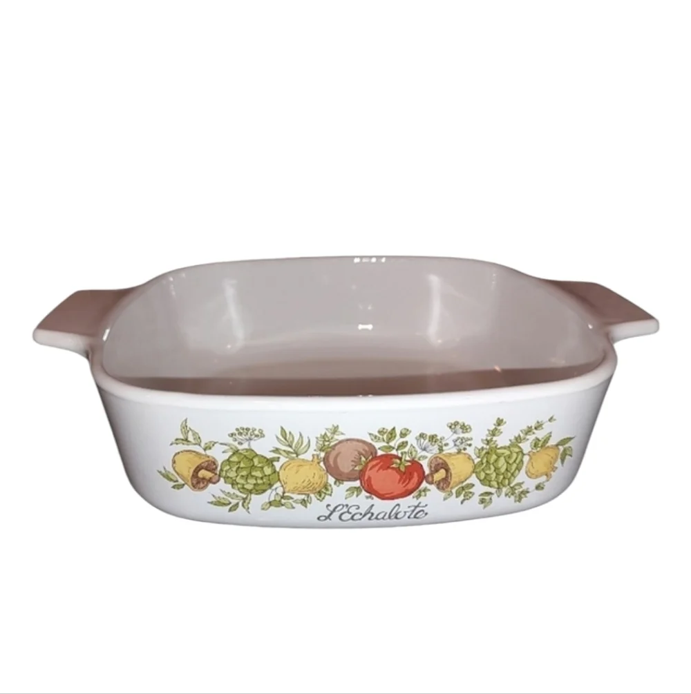 Rare Corning Ware L'Echalote Spice Of Life 1 quart baking dish Stamped 1180MA